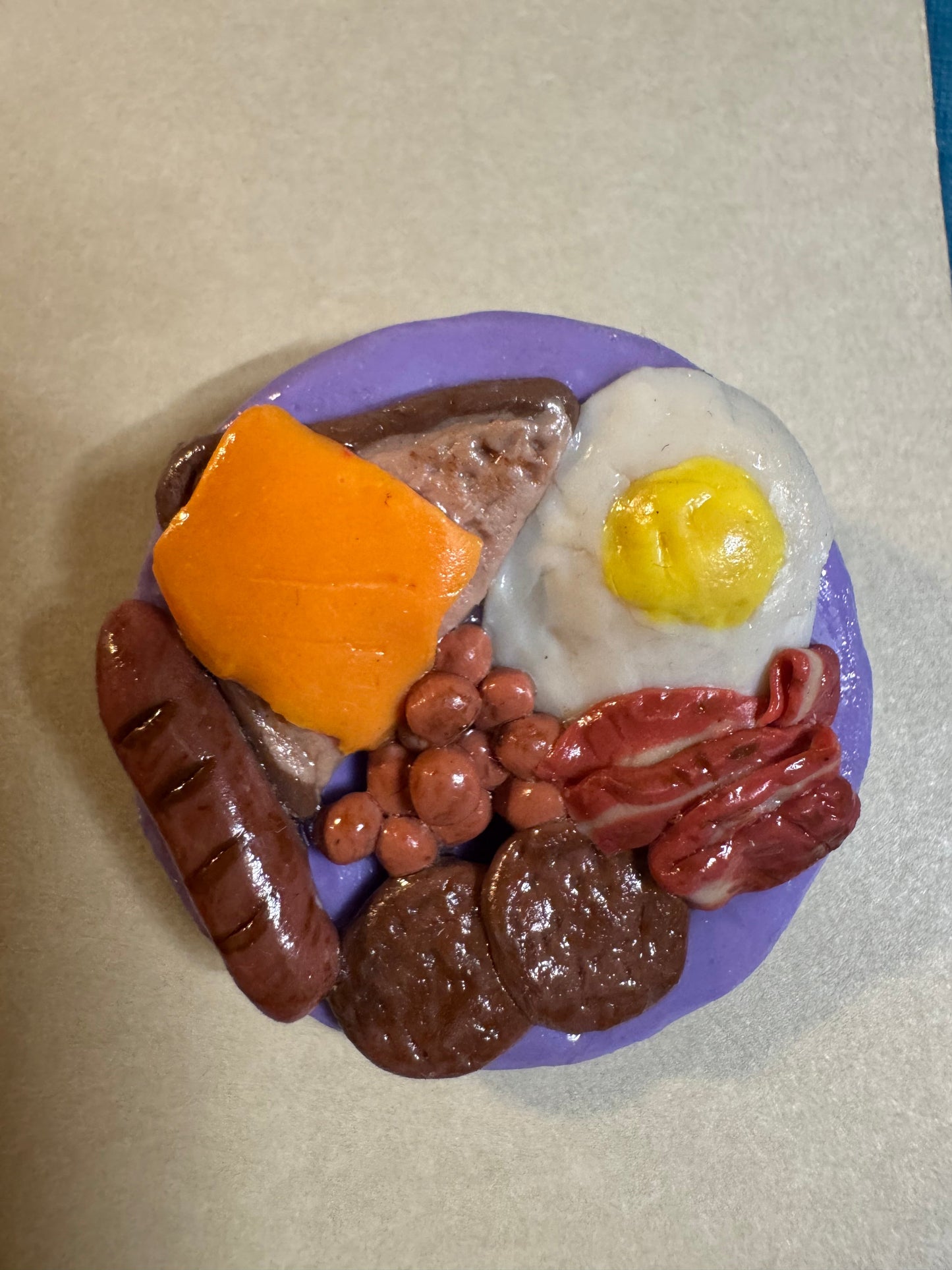 English Breakfast Brooch — Handcrafted Polymer Clay