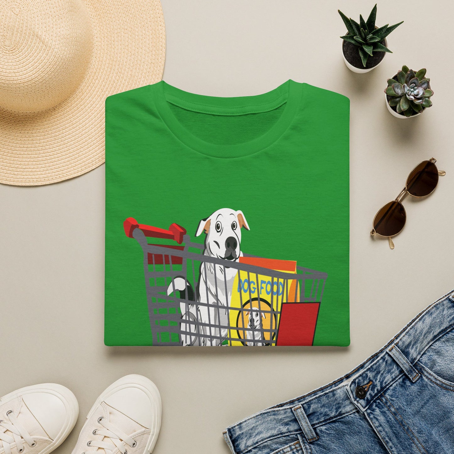 T-Shirt — Cute Puppy in Shopping Cart Graphic Tee