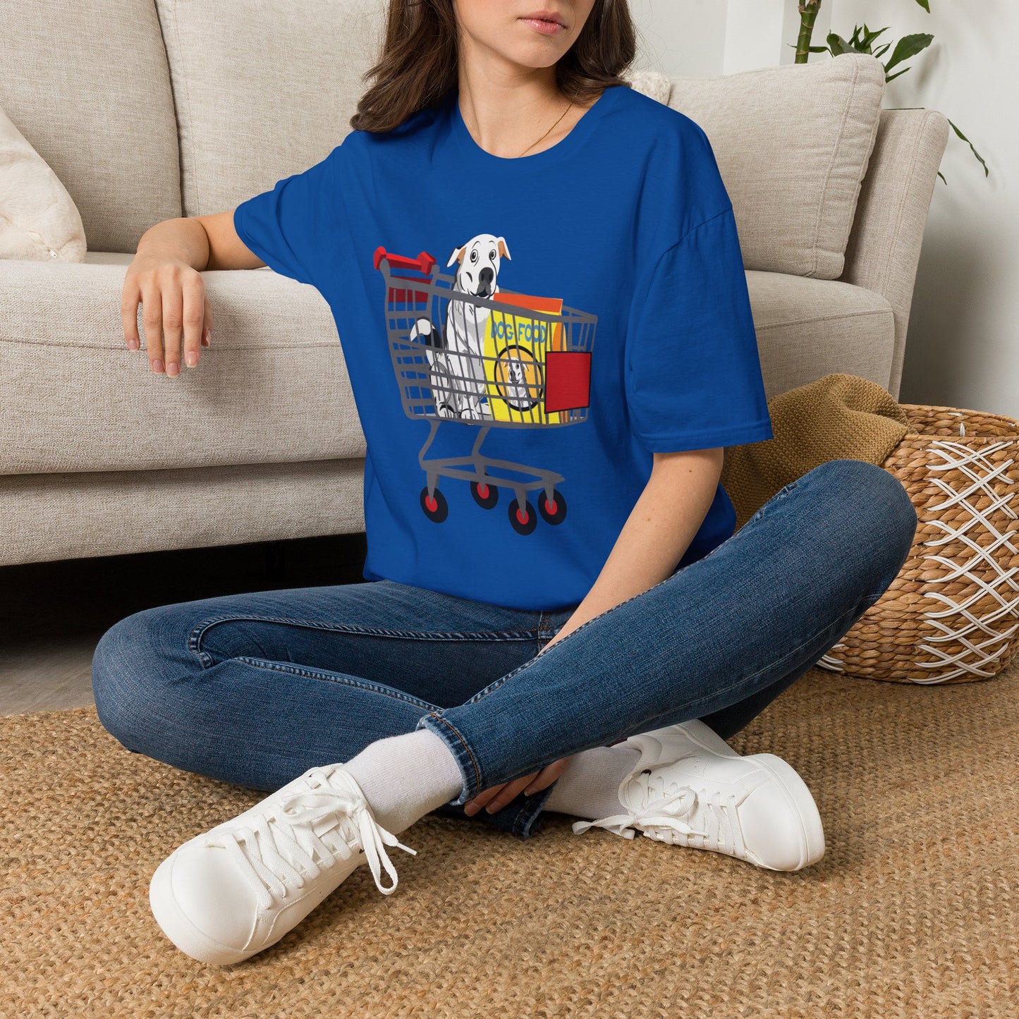 T-Shirt — Cute Puppy in Shopping Cart Graphic Tee