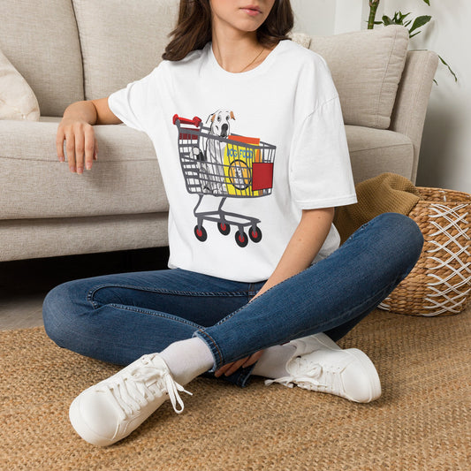 T-Shirt — Cute Puppy in Shopping Cart Graphic Tee
