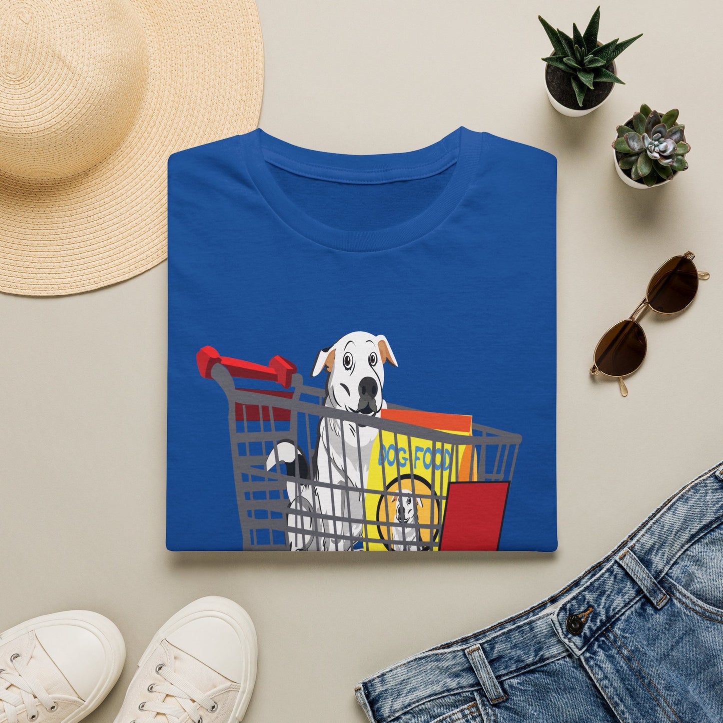 T-Shirt — Cute Puppy in Shopping Cart Graphic Tee