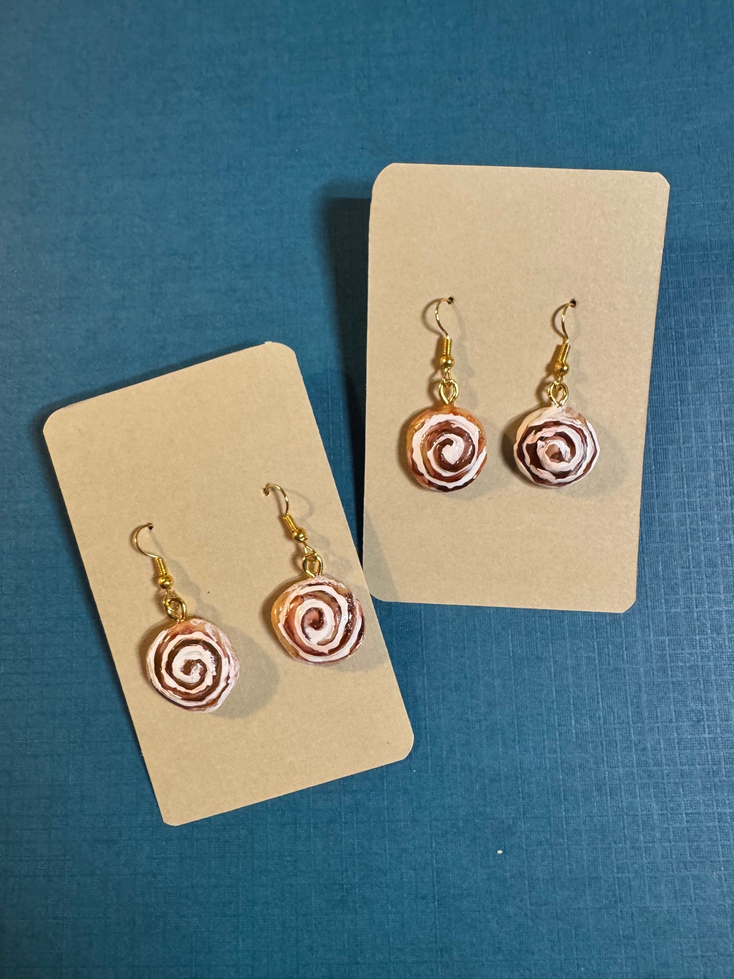Cinnamon Roll Earrings  — Handcrafted Polymer Clay