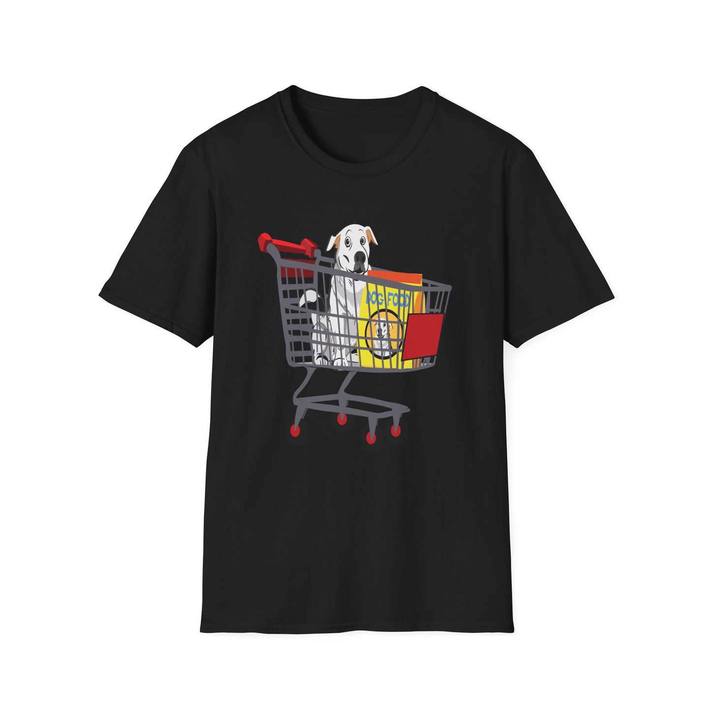 T-Shirt — Cute Puppy in Shopping Cart Graphic Tee