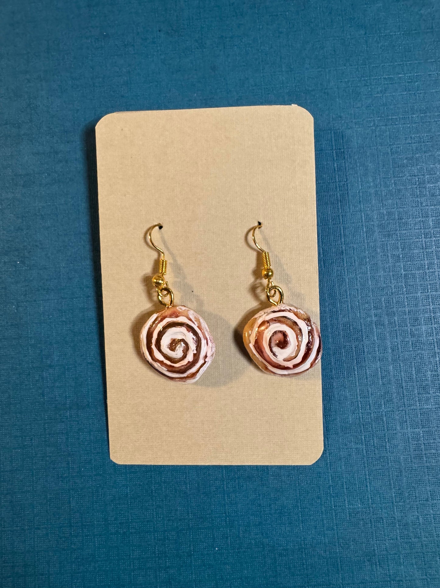 Cinnamon Roll Earrings  — Handcrafted Polymer Clay