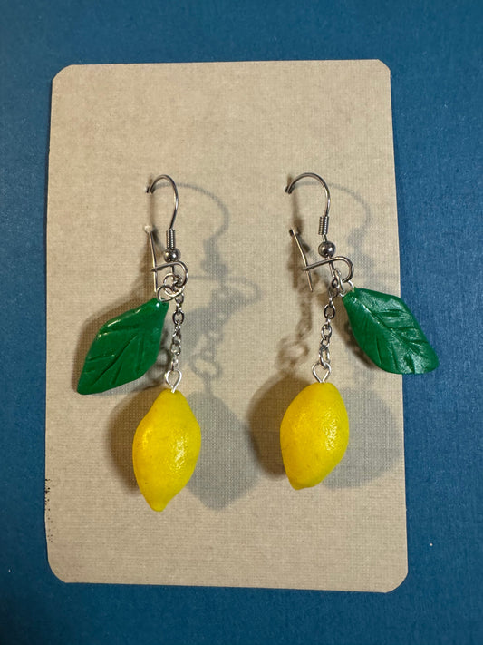 Lemon Drop Earrings — Handcrafted Polymer Clay