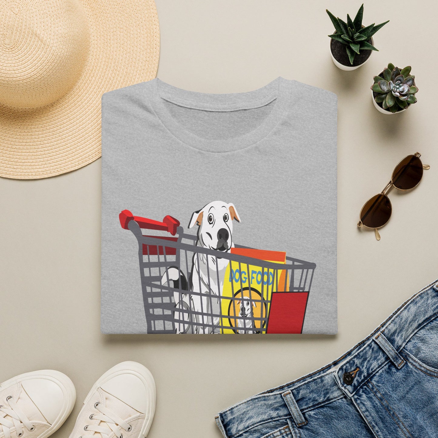 T-Shirt — Cute Puppy in Shopping Cart Graphic Tee