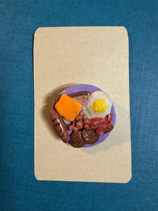 English Breakfast Brooch — Handcrafted Polymer Clay