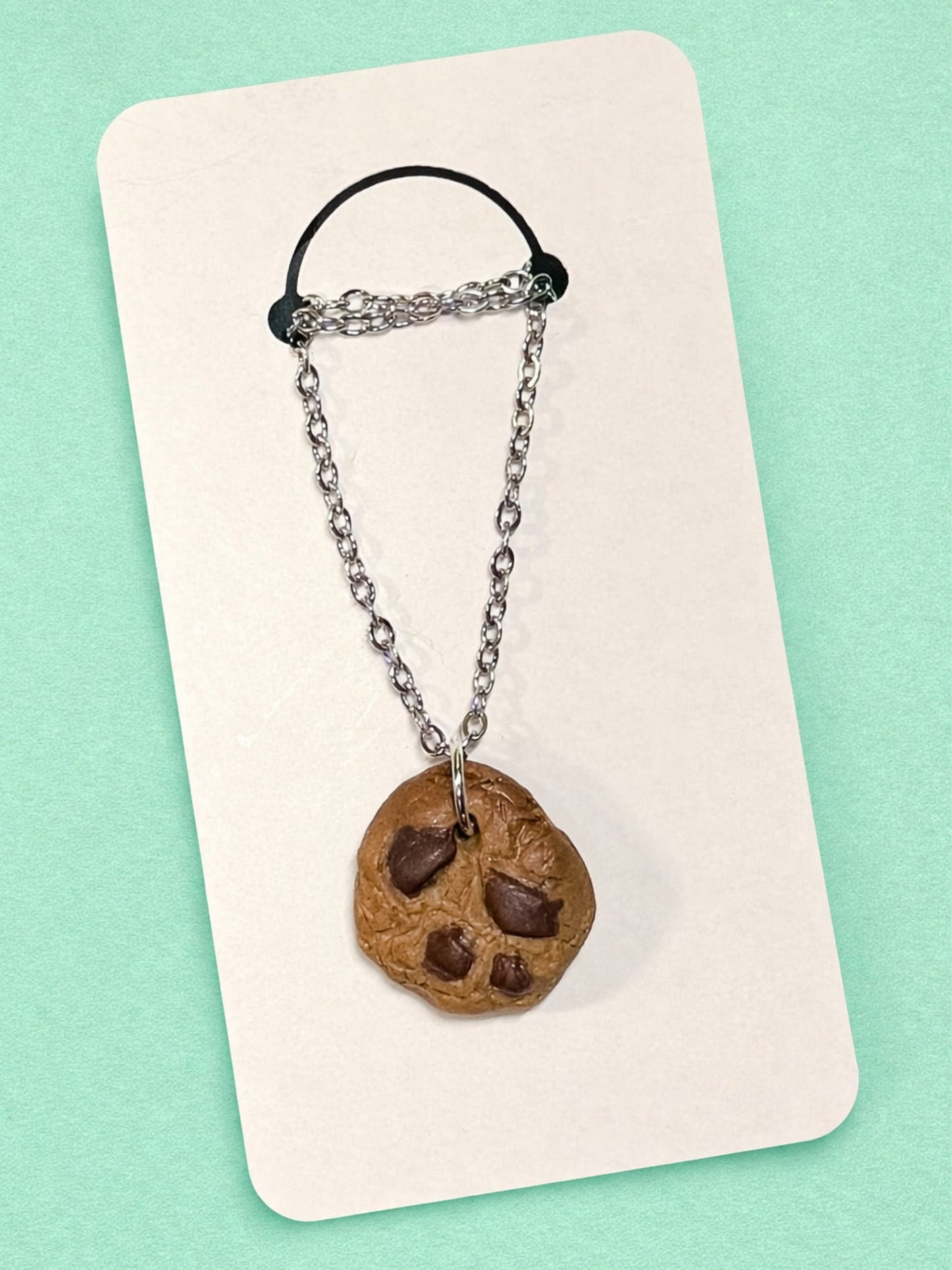 Chocolate Chip Cookie Necklace — Handcrafted Polymer Clay