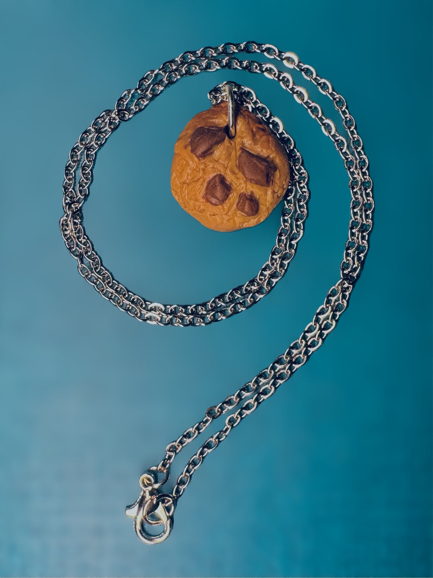 Chocolate Chip Cookie Necklace — Handcrafted Polymer Clay
