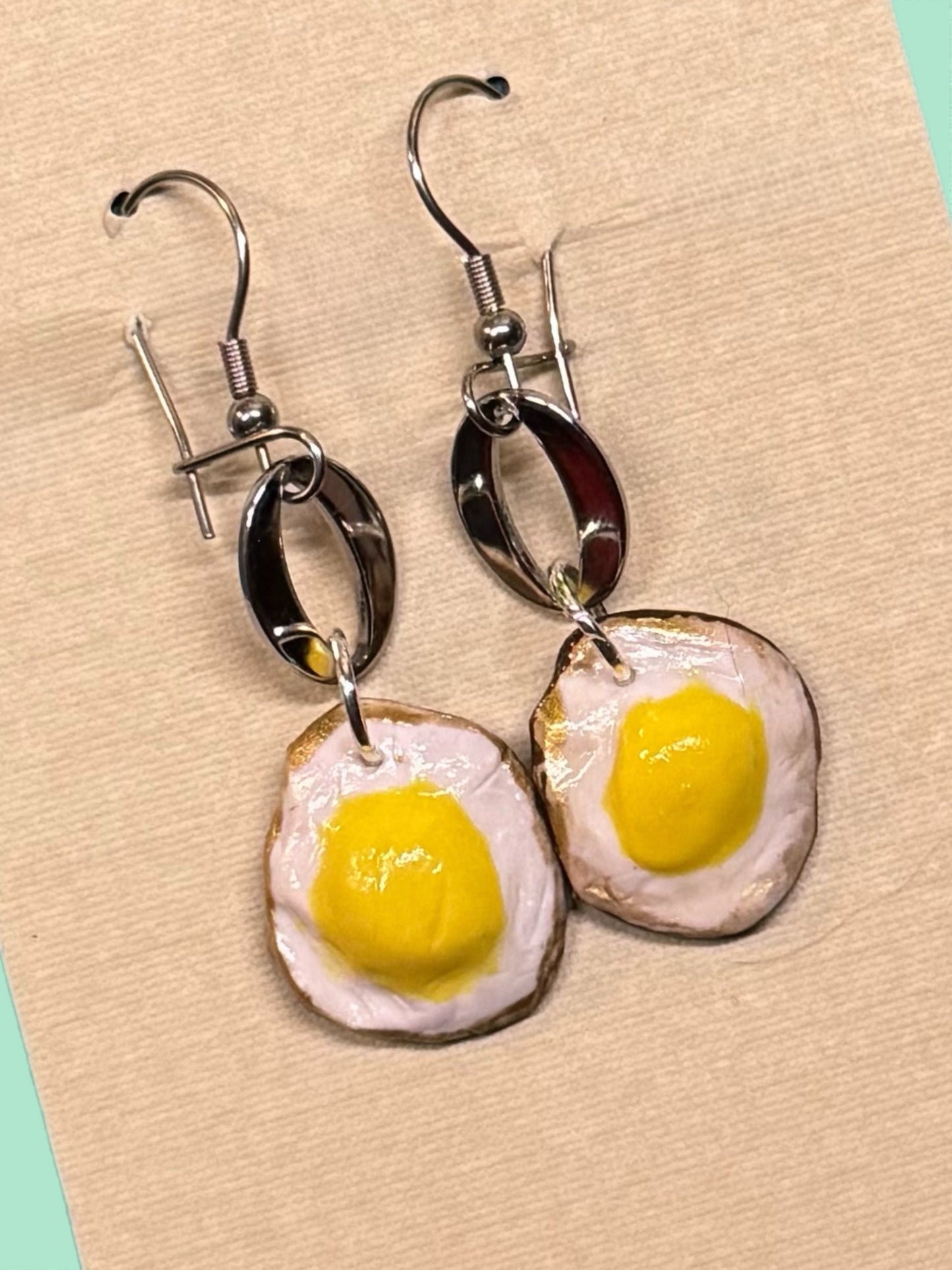 Egg Drop Earrings—Handcrafted Polymer Clay